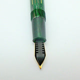 Airmail/Wality 58C Eyedropper Fountain Pen - Green Marbled