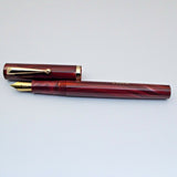 Click Bamboo Marble Eyedropper Fountain Pen - Wine Red Marbled
