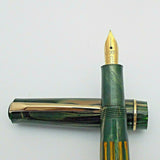 Click Blackbird Eyedropper Fountain Pen with Vintage Blackbird Nib - GreenMarbld