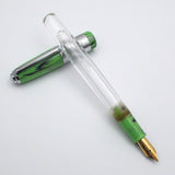 Airmail/Wality 71JT Eyedropper Jumbo Acrylic Demonstrator Fountain Pen - Green