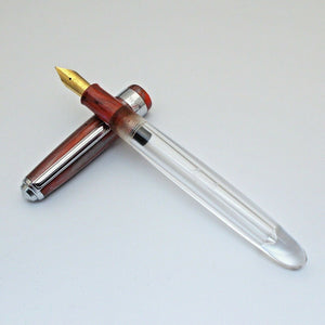Airmail/Wality 69T Eyedropper Acrylic Demonstrator Fountain Pen - Red