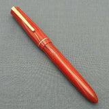 Click Blackbird Eyedropper Fountain Pen with Vintage Blackbird Nib - Red Marbled