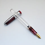 Airmail/Wality 71JT Eyedropper Jumbo Acrylic Demonstrator Fountain Pen - Red