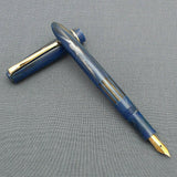 Click Blackbird Eyedropper Fountain Pen with Vintage Blackbird Nib - Blue Marbld