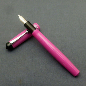 Click Aristocrat Pink Fountain Pen 3-in-1 Filling with Medium Nib - Chrome Trim
