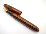 KIM ACR Jumbo Cigar Seamless Clipless Handmade Ebonite Fountain Pen - Brown Ripl