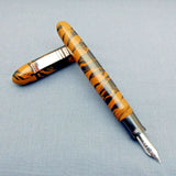 KIM ACR Jumbo Handmade Ebonite Fountain Pen - Kanwrite F/M/B Nib - Brown MTS