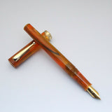 Click Bamboo Marble Eyedropper Fountain Pen - Orange Marbled
