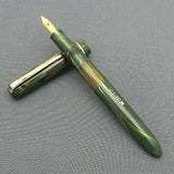 Click Blackbird Eyedropper Fountain Pen with Vintage Blackbird Nib - GreenMarbld