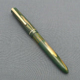 Click Blackbird Eyedropper Fountain Pen with Vintage Blackbird Nib - GreenMarbld