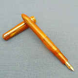 Click Blackbird Eyedropper Fountain Pen with Vintage Blackbird Nib -OrangeMarble