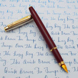 V’Sign Stride Maroon Fountain Pen with Vintage Semi-Flex Nib (Navy Pen Co. Japan)