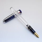 Airmail/Wality 71JT Eyedropper Jumbo Acrylic Demonstrator Fountain Pen - Blue