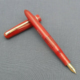 Click Blackbird Eyedropper Fountain Pen with Vintage Blackbird Nib - Red Marbled