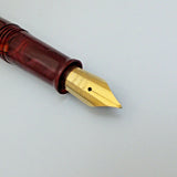 Click Bamboo Marble Half Transparent Eyedropper Fountain Pen - Amber Marbled