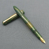 Click Blackbird Eyedropper Fountain Pen with Vintage Blackbird Nib - GreenMarbld