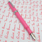 Click Falcon Eyedropper Fountain Pen with Cursive Italic (CI) Nib -Pastel Pink