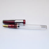 Airmail/Wality 71JT Eyedropper Jumbo Acrylic Demonstrator Fountain Pen - Red
