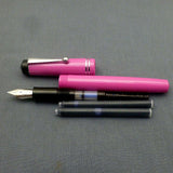Click Aristocrat Fountain Pen 3-in-1 Filling - Fine Nib - Chrome Trim - Pink