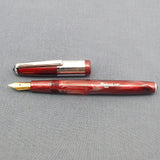 Airmail/Wality 58C Eyedropper Fountain Pen - Red Marbled