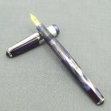 Airmail/Wality 58C Eyedropper Fountain Pen - Blue Marbled