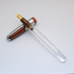 Airmail/Wality 71JT Eyedropper Jumbo Acrylic Demonstrator Fountain Pen - Orange