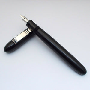 KIM ACR Jumbo Cigar Handmade Ebonite Fountain Pen with Kanwrite Nib - Solid Black