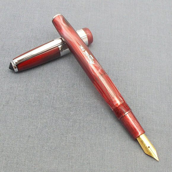 Airmail/Wality 58C Eyedropper Fountain Pen Red Marbled