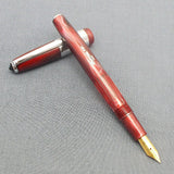 Airmail/Wality 58C Eyedropper Fountain Pen - Red Marbled