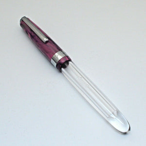 Airmail/Wality 69T Eyedropper Acrylic Demonstrator Fountain Pen - Pink