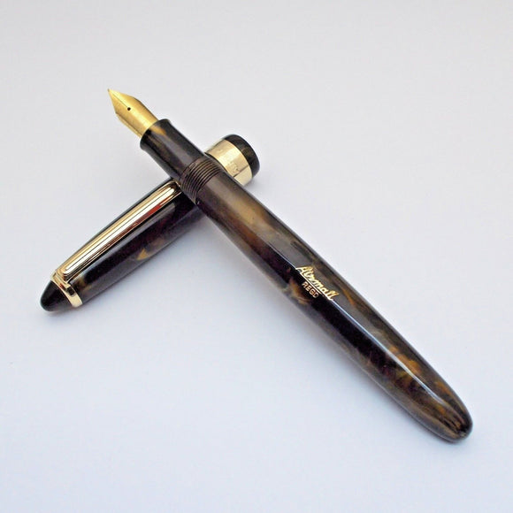 Airmail/Wality 69LG Eyedropper Fountain Pen - Black Marbled