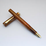 Click Bamboo Marble Eyedropper Fountain Pen - Amber Marbled