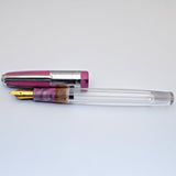 Airmail/Wality 71JT Eyedropper Jumbo Acrylic Demonstrator Fountain Pen - Pink