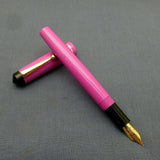 Click Aristocrat Fountain Pen 3-in-1 Filling - Medium Nib - Gold Trim - Pink