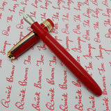 Click Falcon Gold Eyedropper Fountain Pen with Cursive Italic (CI) Nib Solid Red
