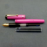 Click Aristocrat Fountain Pen 3-in-1 Filling - Fine Nib - Gold Trim - Pink