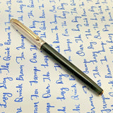 V’Sign Stride Black Fountain Pen (with Vintage Semi-Flex Nib Navy Pen Co. Japan)