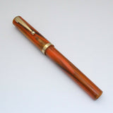 Click Bamboo Marble Eyedropper Fountain Pen - Orange Marbled