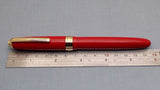 Click Falcon Gold Eyedropper Fountain Pen with Cursive Italic (CI) Nib Solid Red