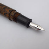 KIM ACR Jumbo Cigar Seamless Clipless Handmade Ebonite Fountain Pen - Brown Ripl