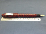 KIM ACR Jumbo Handmade Ebonite Fountain Pen -Kanwrite F/M/B Nib-Rose Red/Black R