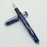 Airmail/Wality 71J ED/3-in-1 Filling Jumbo Blue Fountain Pen - with Kanwrite Nib