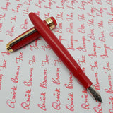 Click Falcon Gold Eyedropper Fountain Pen with Cursive Italic (CI) Nib Solid Red