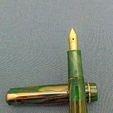 Click Blackbird Eyedropper Fountain Pen with Vintage Blackbird Nib - GreenMarbld