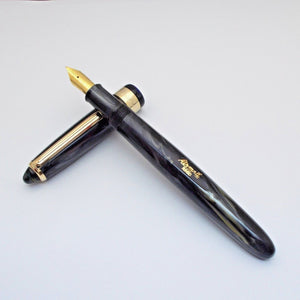 Airmail/Wality 69LG Eyedropper Fountain Pen - Blue Marbled