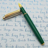 V’Sign Stride Green Fountain Pen with Vintage Semi-Flex Nib (Navy Pen Co. Japan)