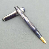 Airmail/Wality 58C Eyedropper Fountain Pen - Blue Marbled