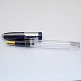 Airmail/Wality 71JT Eyedropper Jumbo Acrylic Demonstrator Fountain Pen - Blue