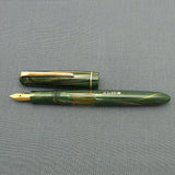 Click Blackbird Eyedropper Fountain Pen with Vintage Blackbird Nib - GreenMarbld