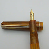 Click Blackbird Eyedropper Fountain Pen with Vintage Blackbird Nib -OrangeMarble